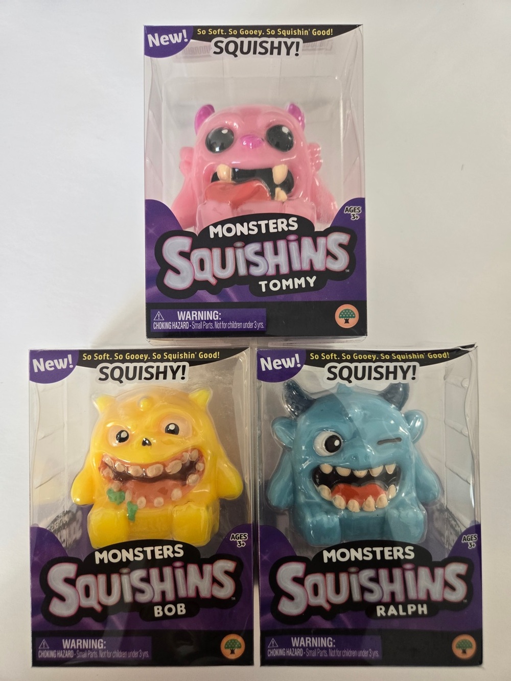 Monsters Squishins 3-Pack – Tommy, Bob & Ralph Squishy Toys